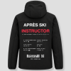 Après Ski Instructor winterjas zwart, achterkant met de gegevens van St. Anton am Arlberg, Oostenrijk