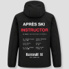 Après Ski Instructor winterjas zwart, achterkant met de gegevens van Val Gardena, Italië