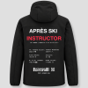 Après Ski Instructor winterjas zwart, achterkant met de gegevens van Val Thorens, Frankrijk