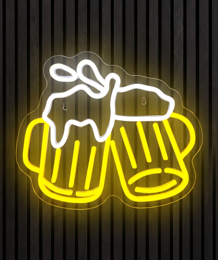 Beer with neon lighting