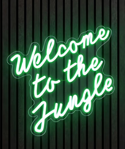 Welcome to the jungle groen script neon lamp