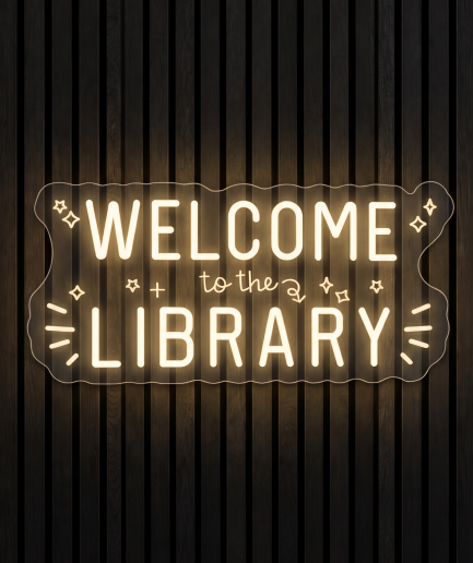 Welcome to the library neon lamp
