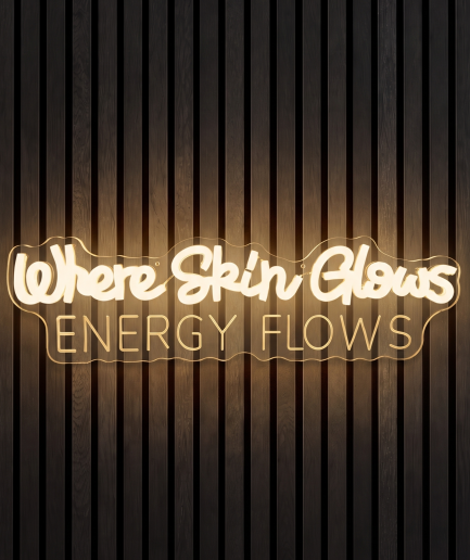 Where skin glows energy flows neon lamp